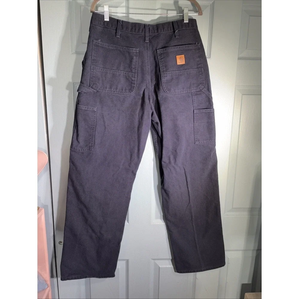 Carhartt Heavy Duty Canvas Work Pants Sz 32/32. Navy Blue. Dungarees.